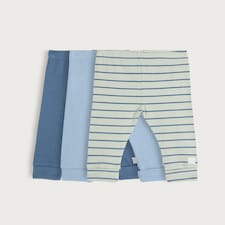 F&F Baby 3-Pack Cotton Rich Ribbed Leggings in Blue