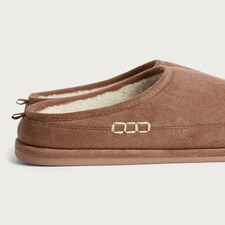 F&F Fleece Lined Stitch Detail Mule Slippers in Tan thumbnail 3