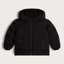 F&F Boys Padded Hooded Shower Resistant Jacket in Black thumbnail 5