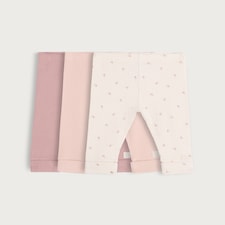F&F Baby 3-Pack Cotton Rich Ribbed Leggings in Pink