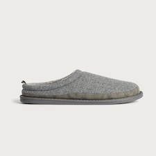 F&F Fleece Lined Contrast Detail Mule Slippers in Grey