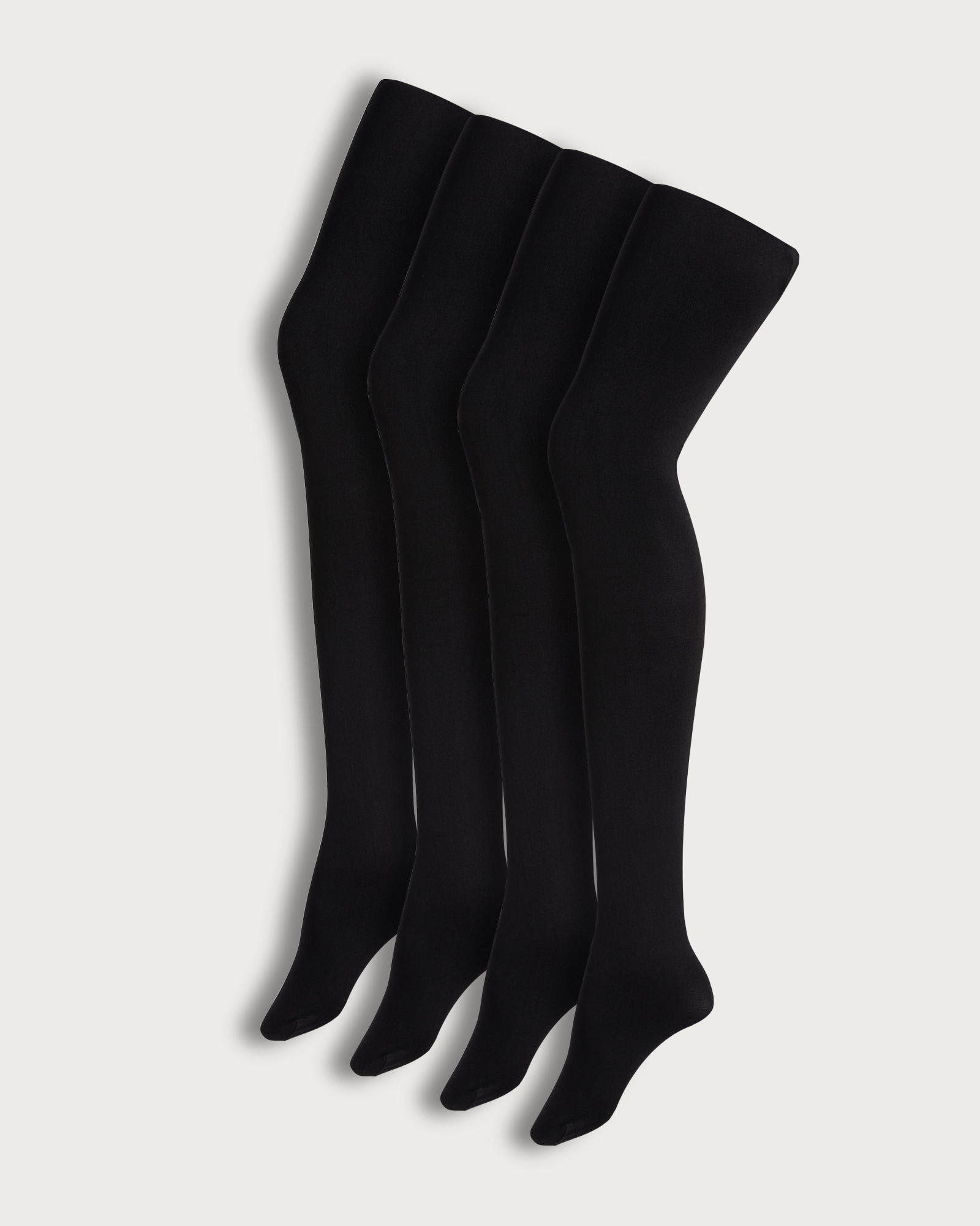 F&F 4-Pack 80 Denier Opaque Tights in Black thumbnail 3