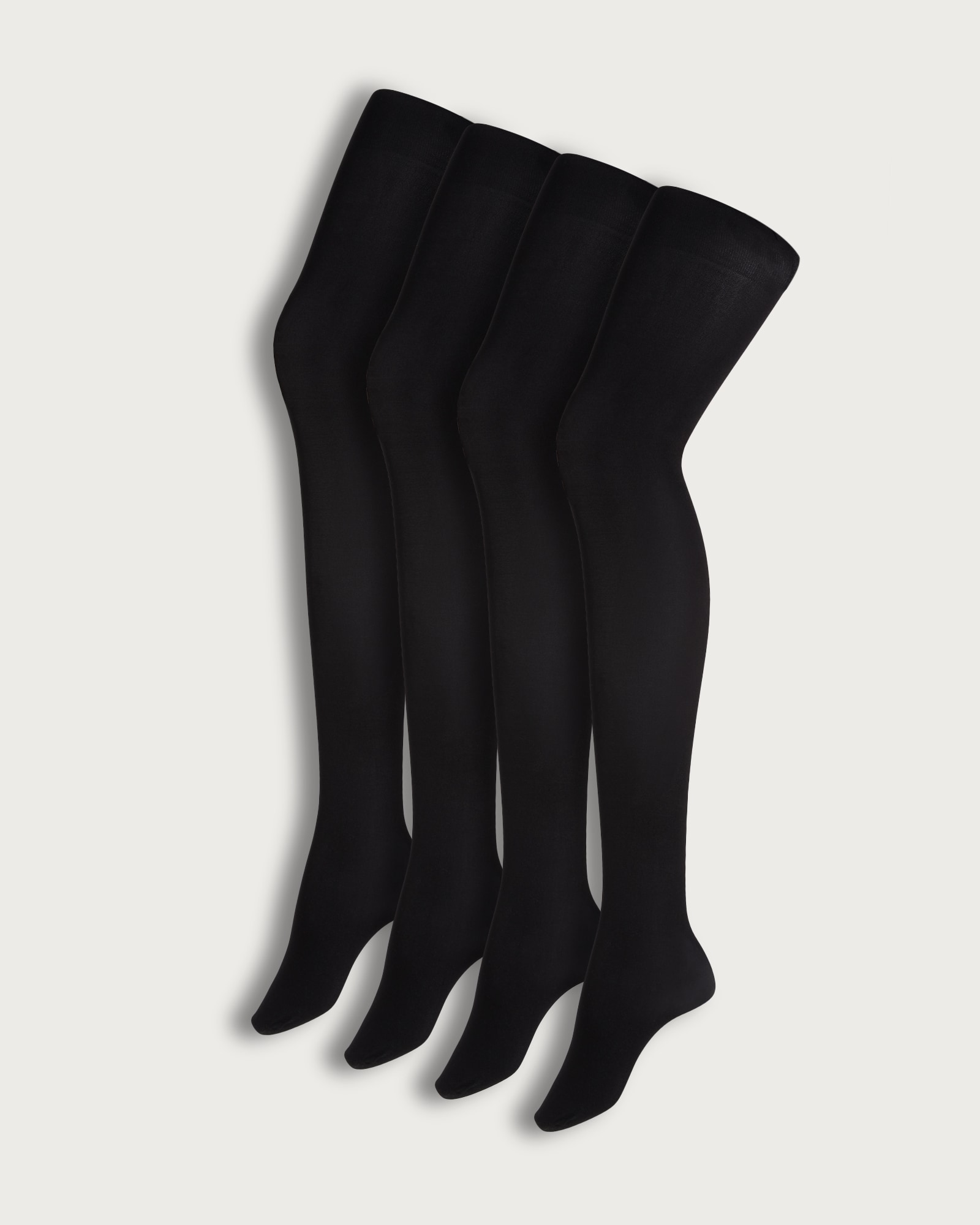 F&F 4-Pack 40 Denier Opaque Tights  in Black thumbnail 3