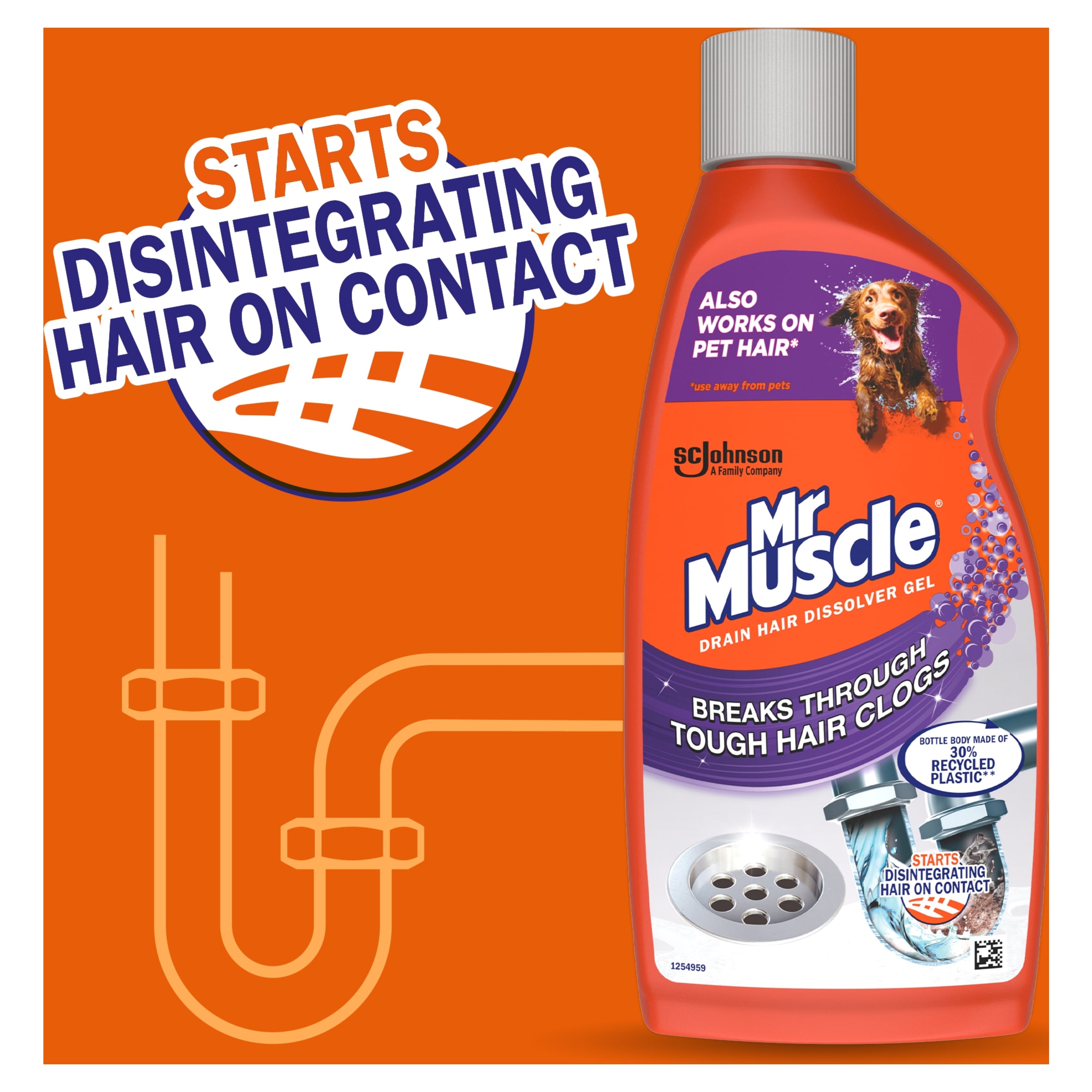 Mr Muscle Drain Hair Dissolver Gel 500ml thumbnail 2