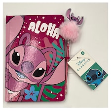 Disney Stitch & Angel A5 Notebook and Fluffy Pen Assortment Christmas Gift thumbnail 3