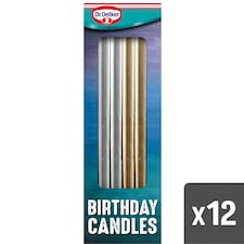 Dr Oetker 12 Metallic Birthday Candles