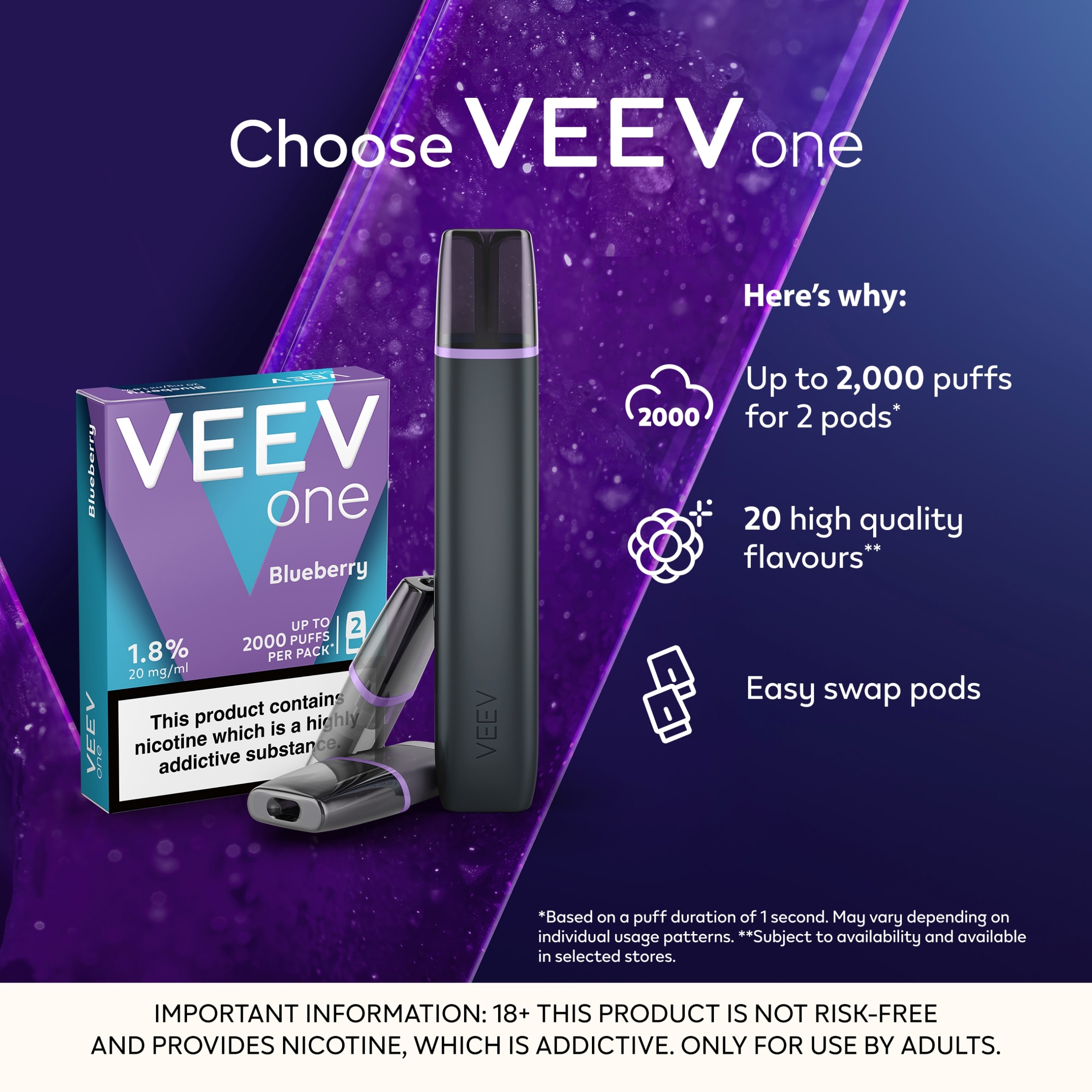 VEEV ONE BLUE RASPBERRY 20mg/ml 2x2ml thumbnail 2