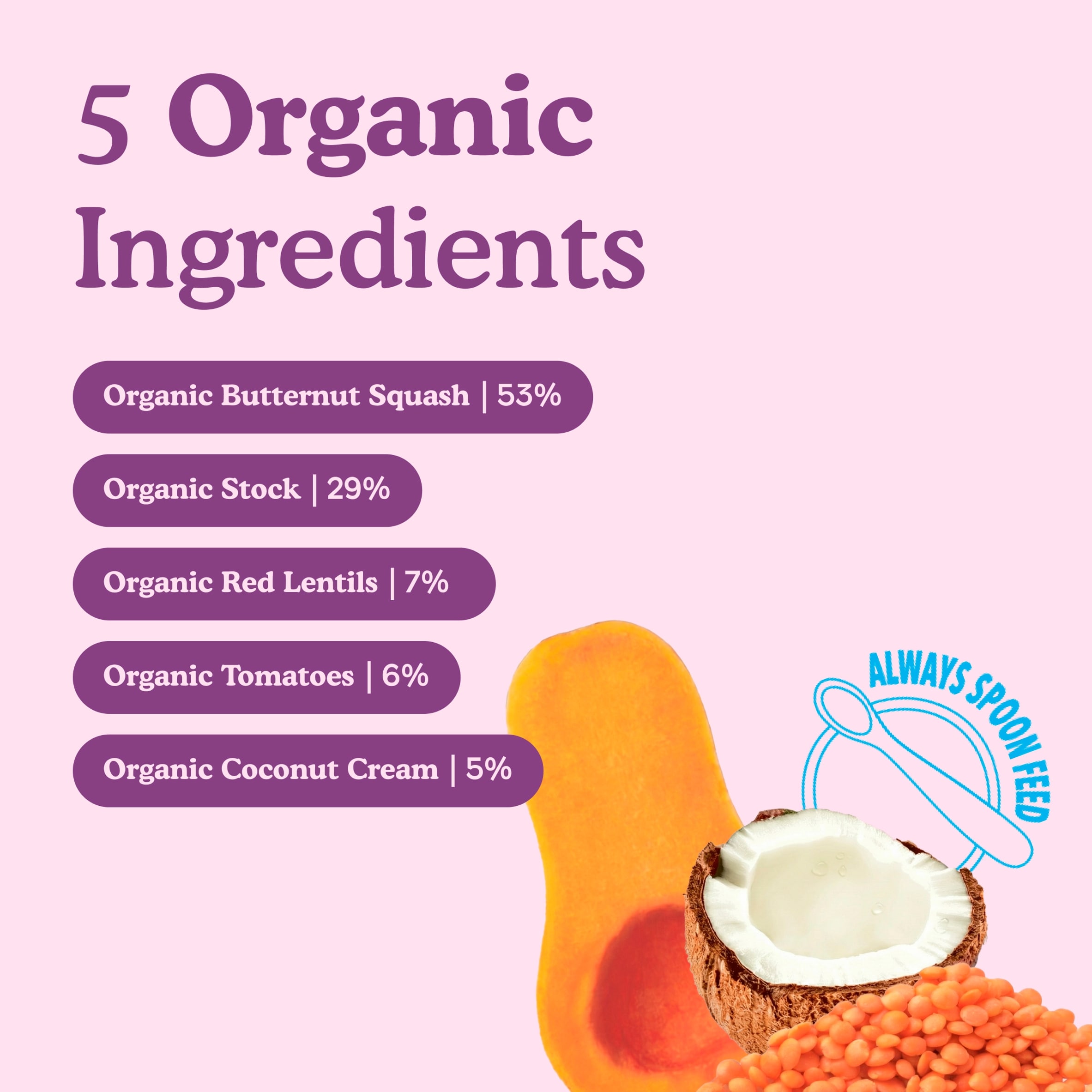 Little Freddie Organic Butternut Squash with Lentils & Coconut Baby Food Pouch +6Months 100g thumbnail 3