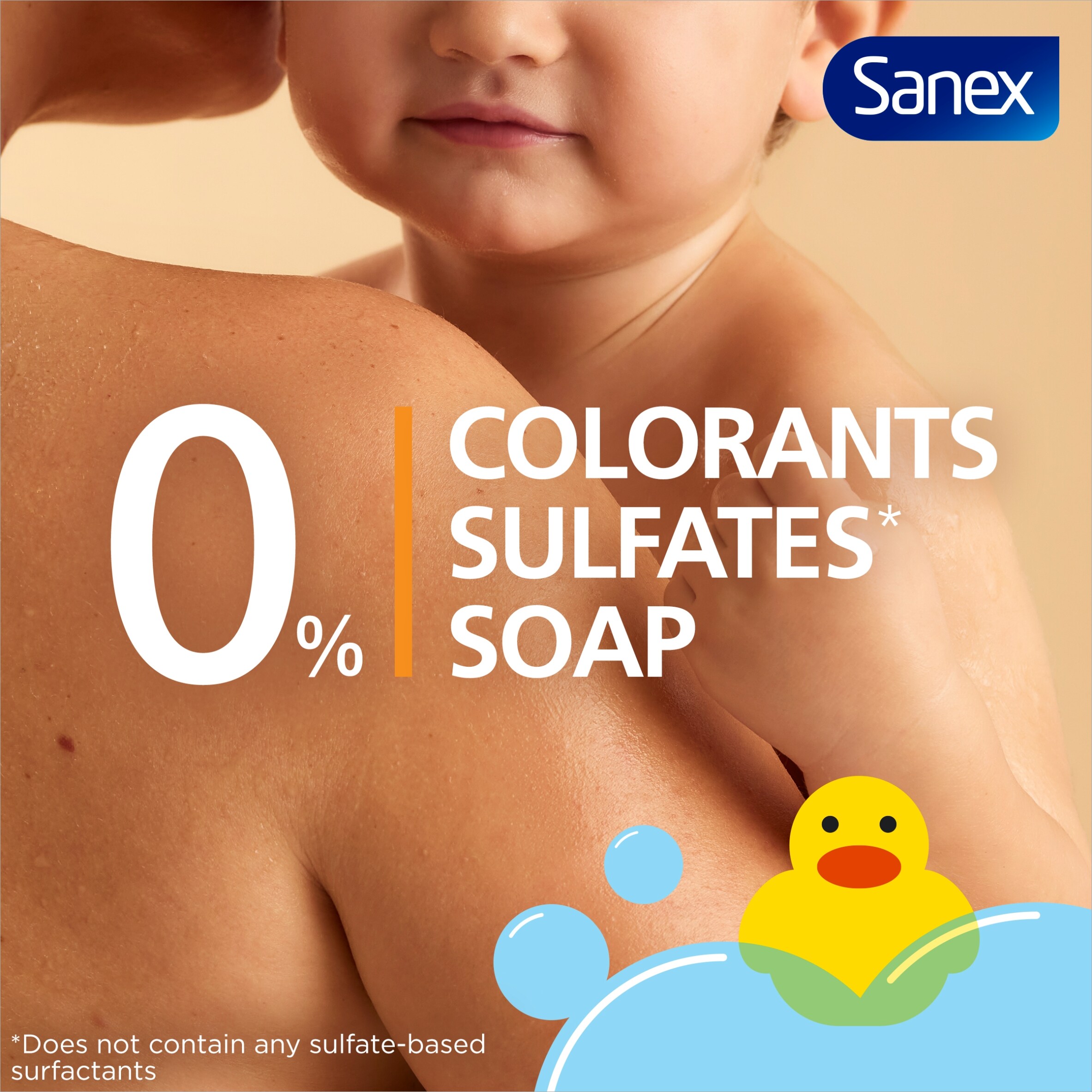 Sanex Zero% Baby Hypoallergenic Nourishing Bath Wash & Shampoo 450ml thumbnail 3