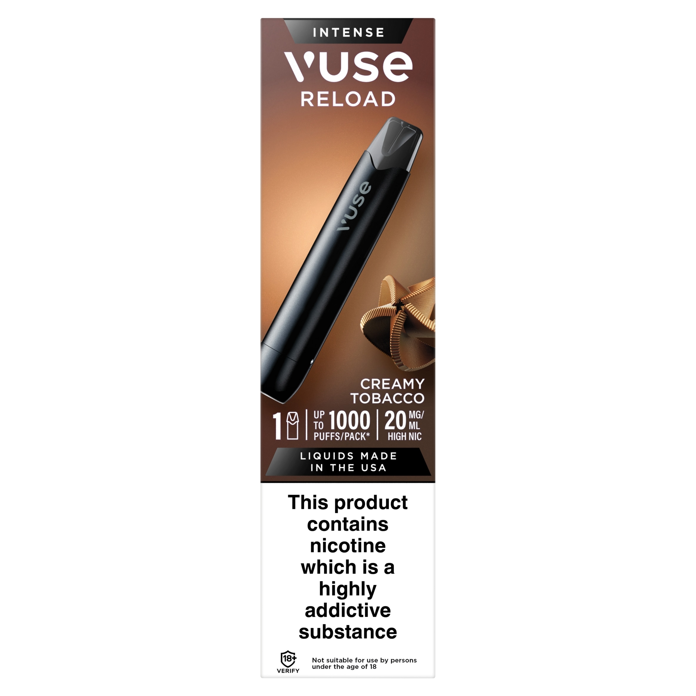Vuse Go Reload Pen - Black - Creamy Tobacco 20mg/ml UK