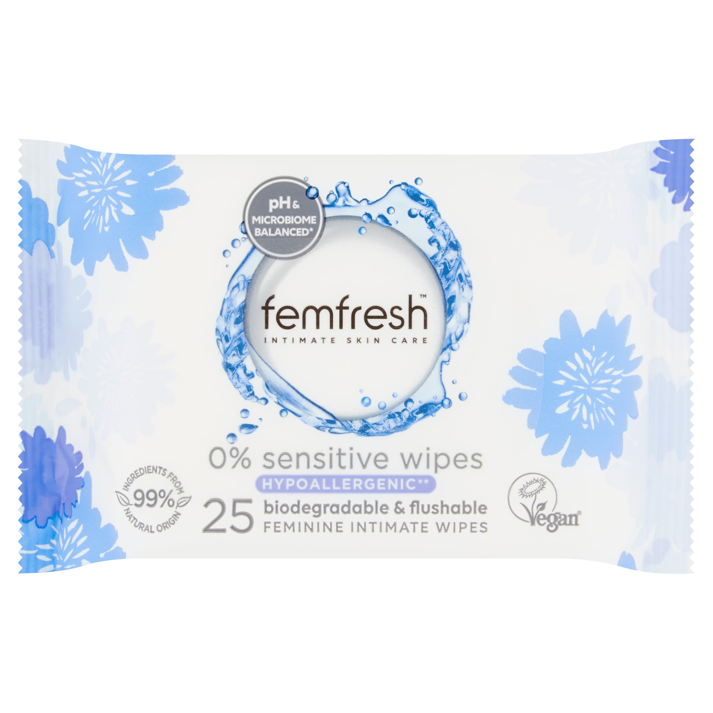 Femfresh 0% Sensitive Wipes 25 Pack