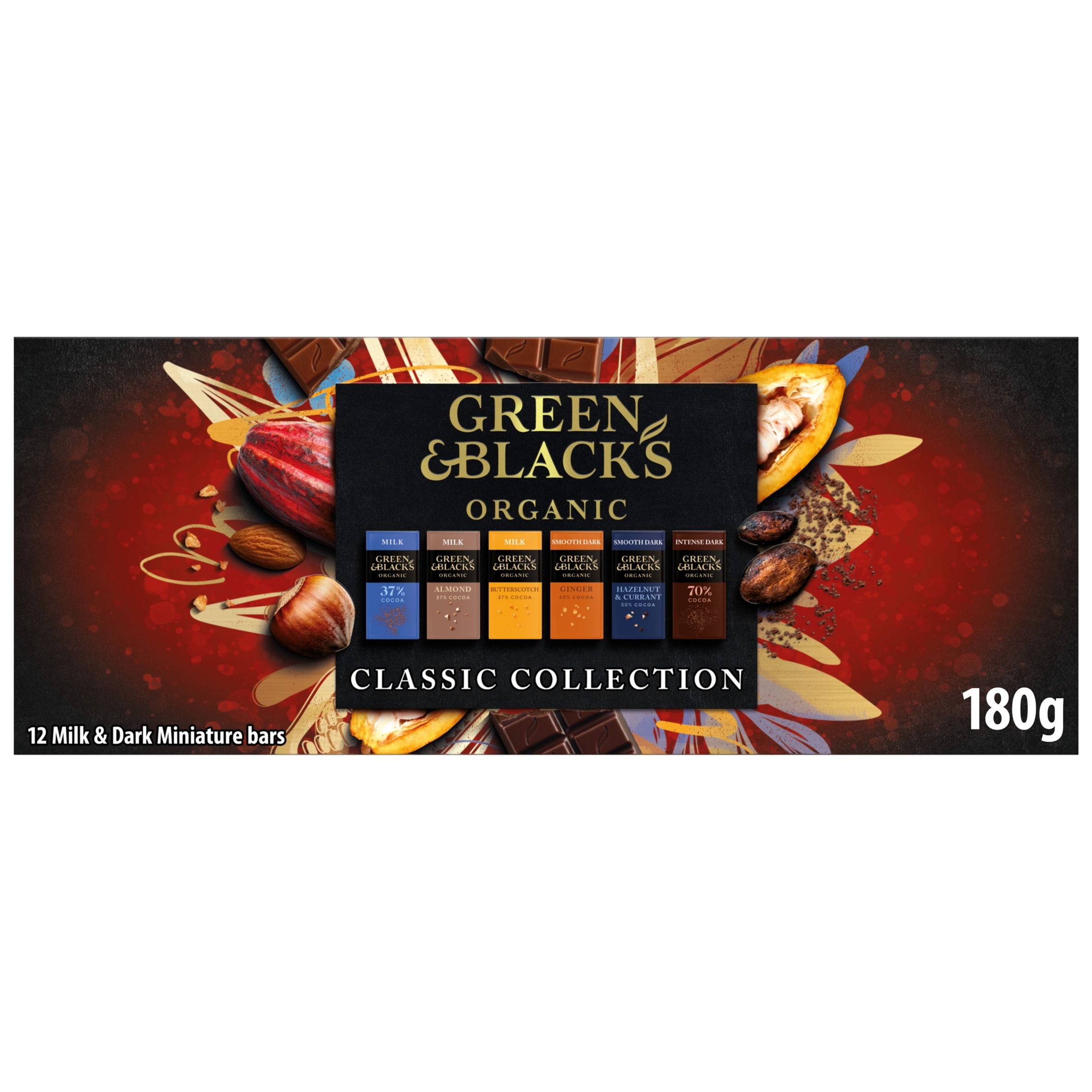 GREEN & BLACK'S Organic Milk & Dark Miniature Bars 12X15g