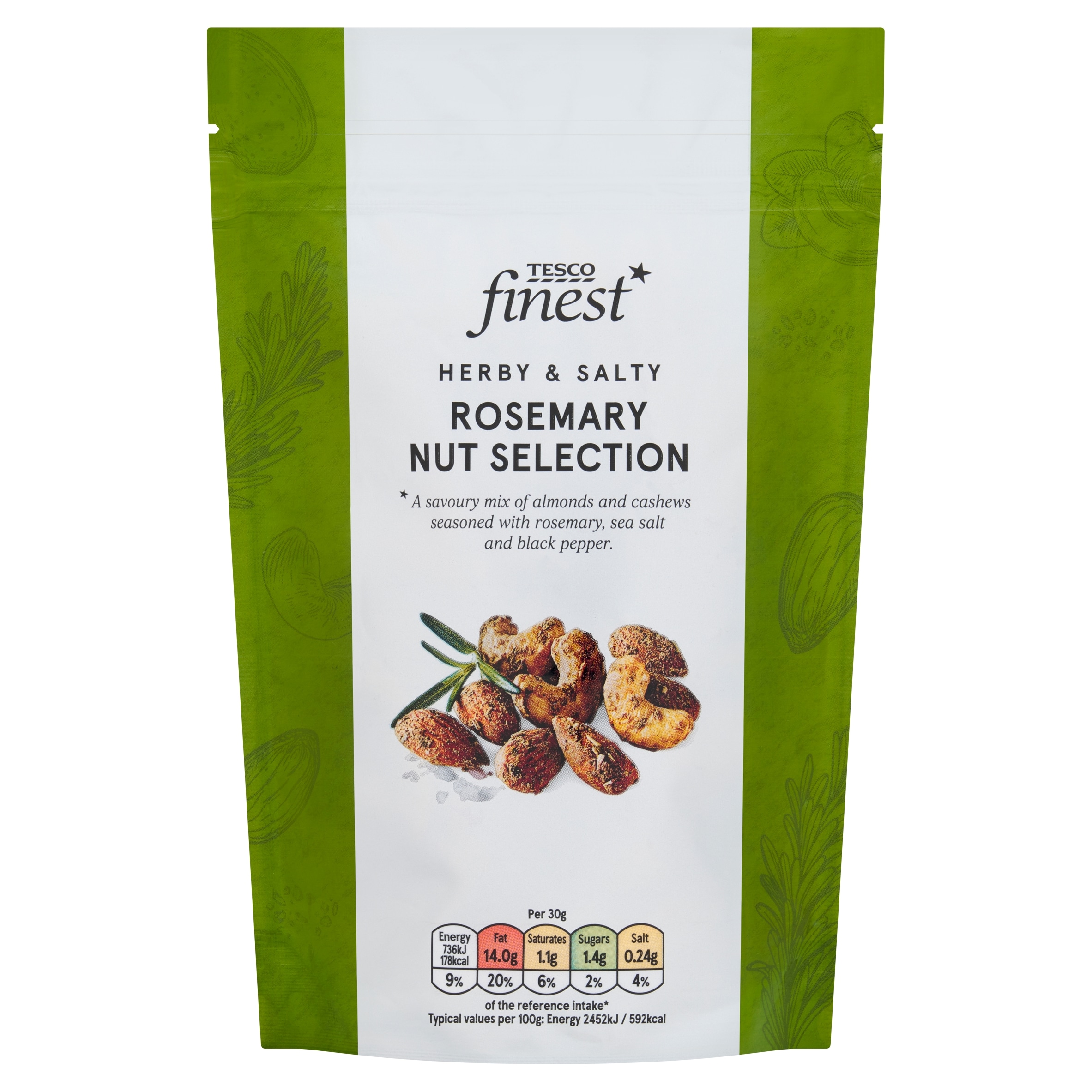 Tesco Finest Rosemary & Sea Salt Nut Selection 150g