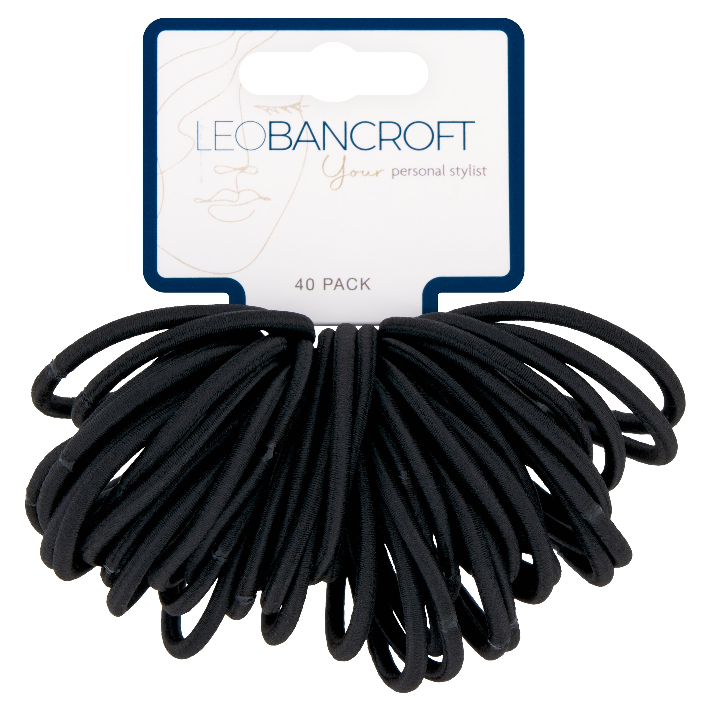 LEO BANCROFT SNAGFREE HAIRBANDS BLACK 40 PACK