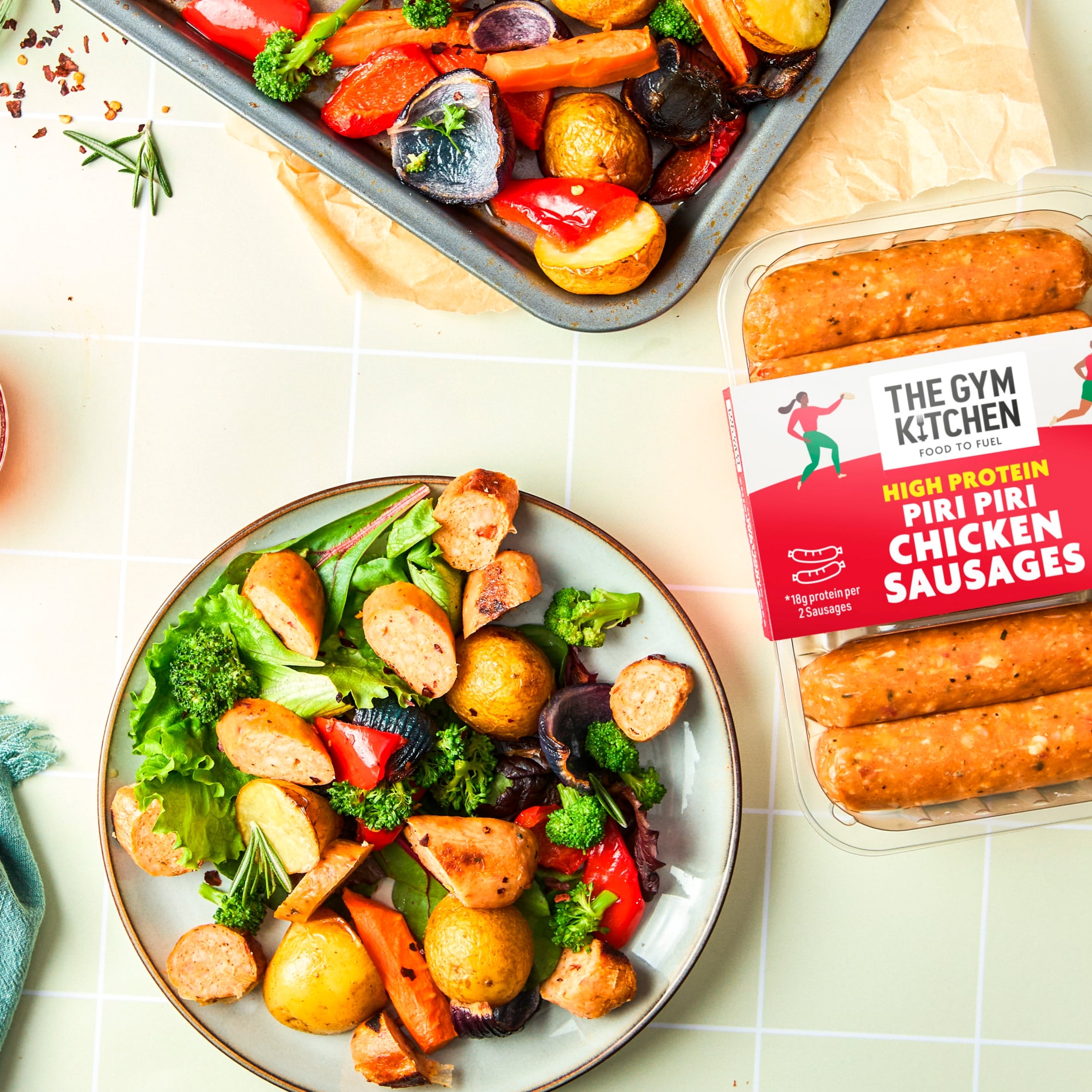 The Gym Kitchen Piri Piri Chicken Sausages 340g thumbnail 2