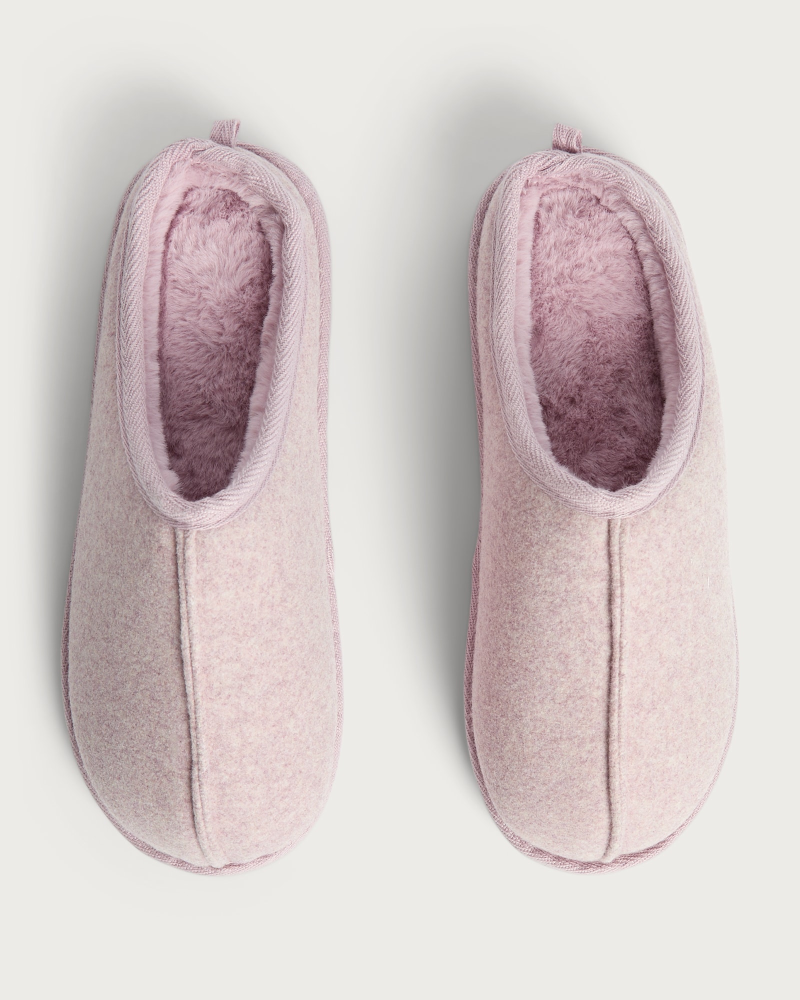F&F Felt Slip On Mule Slippers in Pink thumbnail 2