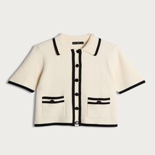 The F&F Edit Short Sleeved Knit Cardigan in Cream thumbnail 5