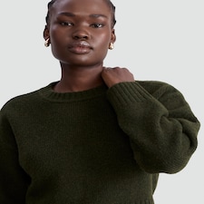 F&F Crew Neck Cropped Jumper in Khaki thumbnail 2