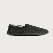 F&F Faux Fur Lined Slippers in Black