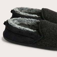 F&F Faux Fur Lined Slippers in Black thumbnail 3