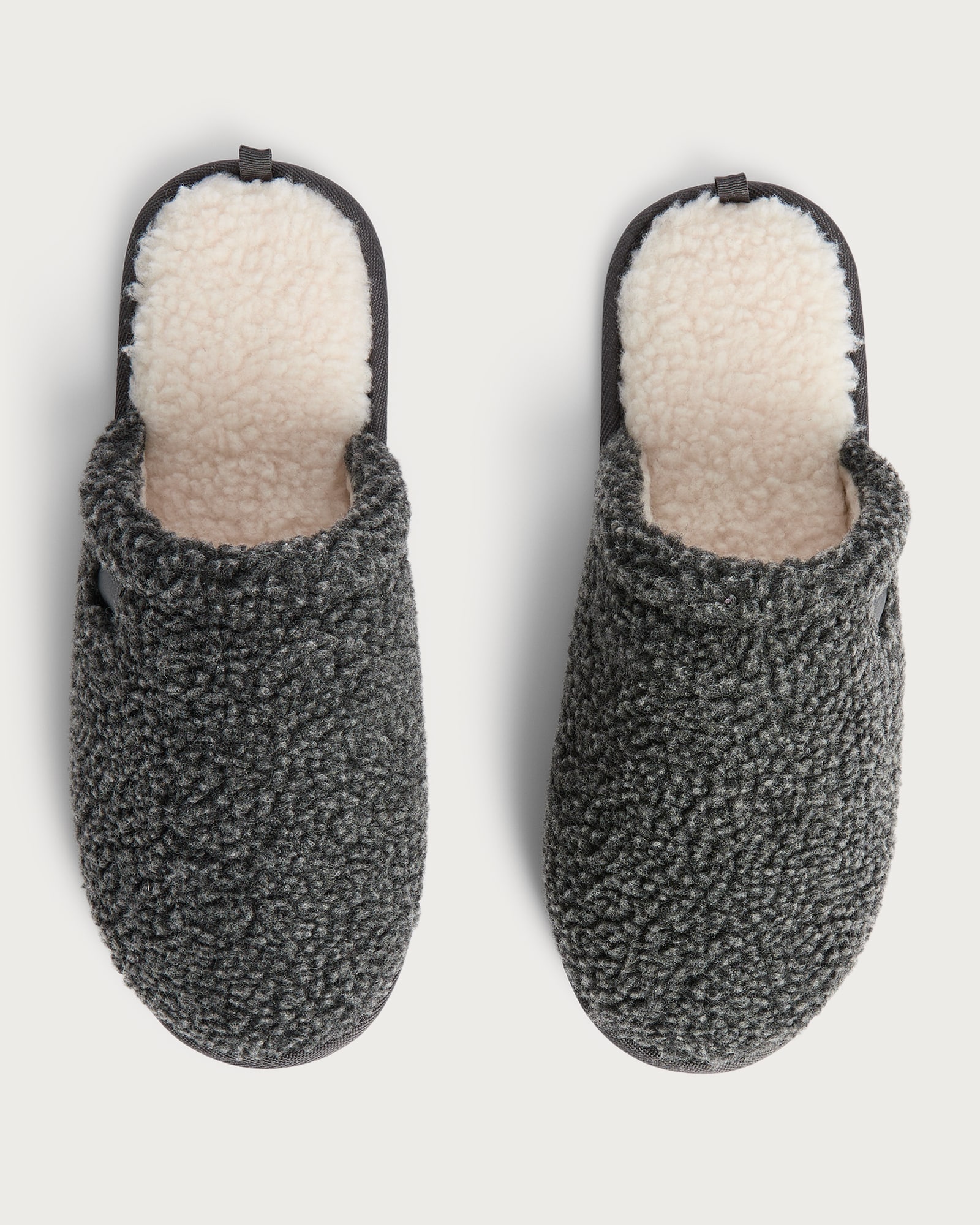 F&F Borg Textured Backless Mule Slippers in Grey thumbnail 2