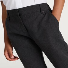F&F School Girls 2-Pack Regular Fit Trousers in Grey thumbnail 2