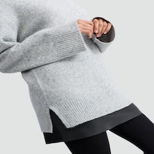 F&F Knitted Nep Roll Neck Tunic with Wool in Grey thumbnail 3