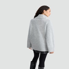 F&F Knitted Nep Roll Neck Tunic with Wool in Grey