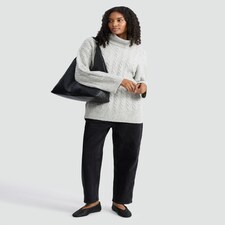 F&F Cable Knit Roll Neck Jumper with Wool in Silver thumbnail 2