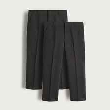 F&F School Boys 2-Pack Slim Fit Trousers in Grey thumbnail 5
