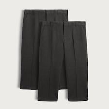 F&F School Boys 2-Pack Generous Fit Trousers in Grey thumbnail 4