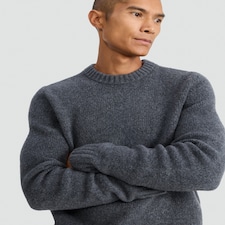 F&F Knitted Crew Neck Jumper with Wool in Grey