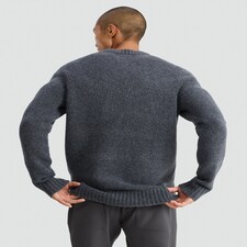 F&F Knitted Crew Neck Jumper with Wool in Grey thumbnail 3