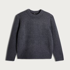 F&F Knitted Crew Neck Jumper with Wool in Grey thumbnail 4