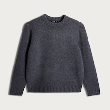 F&F Knitted Crew Neck Jumper with Wool in Grey thumbnail 4