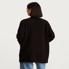 F&F Patch Pocket Open Front Cardigan with Wool in Black thumbnail 4