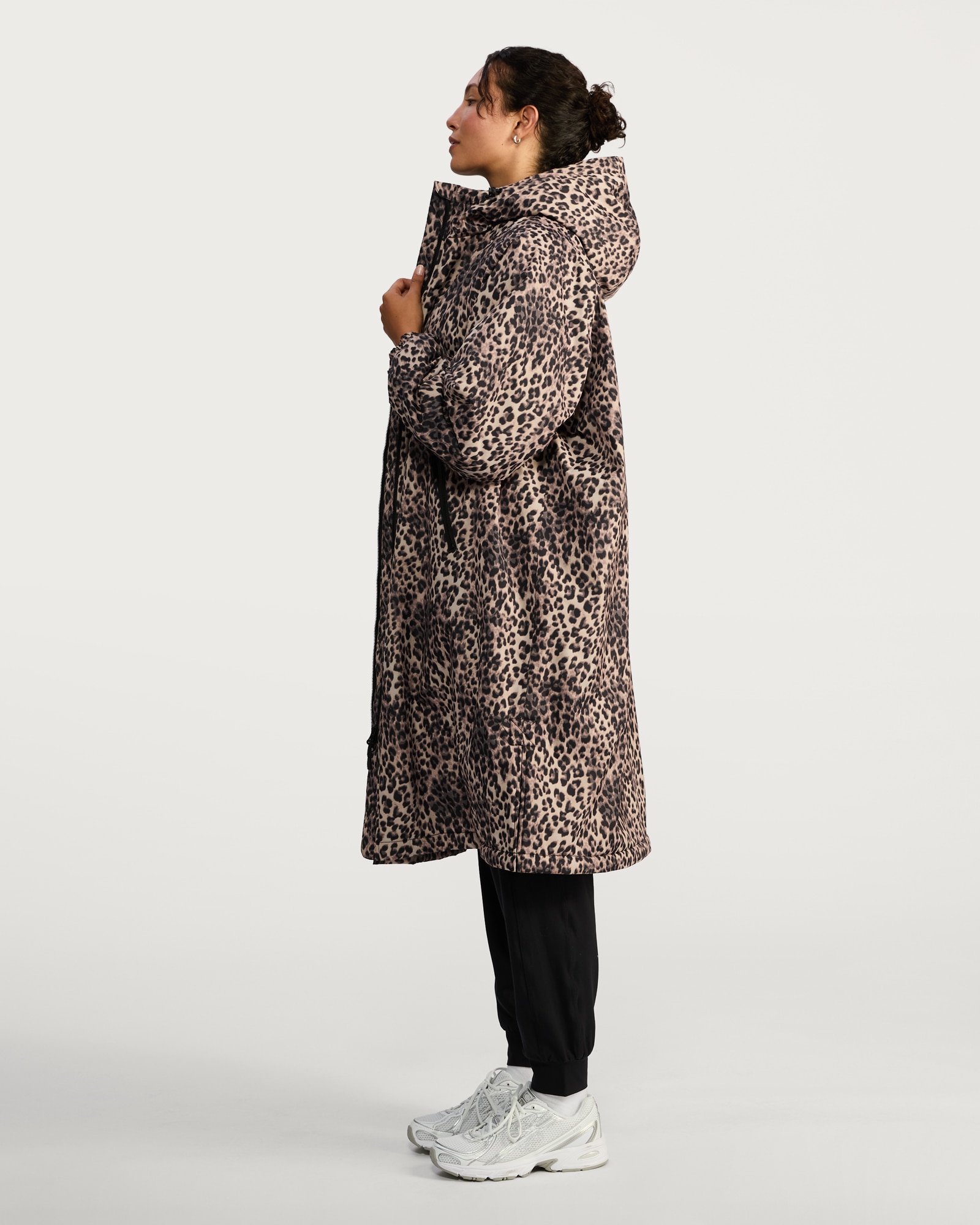F&F Leopard Print Waterproof All Weather Robe in Multi Brown