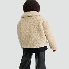 F&F Girls Teddy Duffle Coat in Cream thumbnail 3