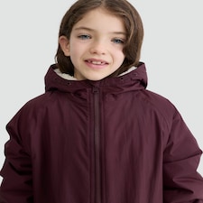 F&F Girls Fleece Lined Hooded Waterproof Changing Robe in Purple thumbnail 2