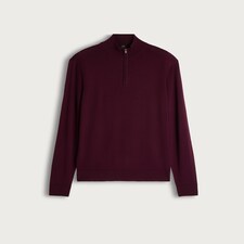 F&F Pure Merino Wool High Neck Jumper in Burgundy thumbnail 4
