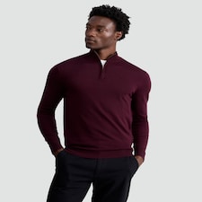 F&F Pure Merino Wool High Neck Jumper in Burgundy
