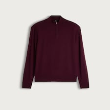 F&F Pure Merino Wool High Neck Jumper in Burgundy thumbnail 4