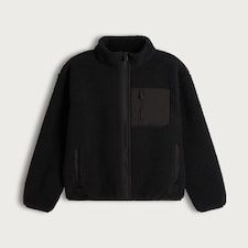 F&F Pocket Front Zip Up Fleece Jacket in Black thumbnail 4