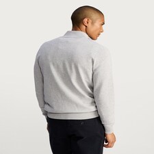 F&F Pure Cotton Half Zip Knitted Jumper in Grey Marl thumbnail 3