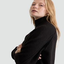 F&F Knitted High Neck Jumper with Wool in Brown