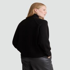 F&F Knitted High Neck Jumper with Wool in Brown thumbnail 3