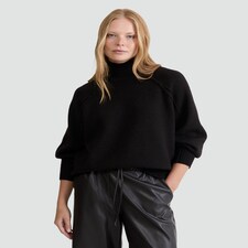 F&F Knitted High Neck Jumper with Wool in Brown thumbnail 2