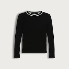 F&F Ribbed Knit Crew Neck Jumper in Black