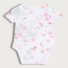 F&F Baby 5-Pack Pure Cotton Floral Bodysuits in Pink thumbnail 2