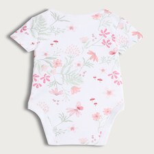 F&F Baby 5-Pack Pure Cotton Floral Bodysuits in Pink thumbnail 2
